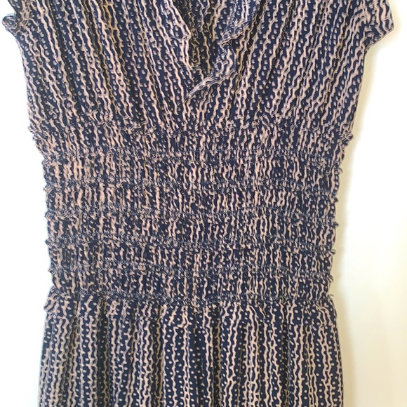 Max Studio Animal Print V-Neck Smocked Waist Wide Leg Jumpsuit Jumper - Picture 9 of 12